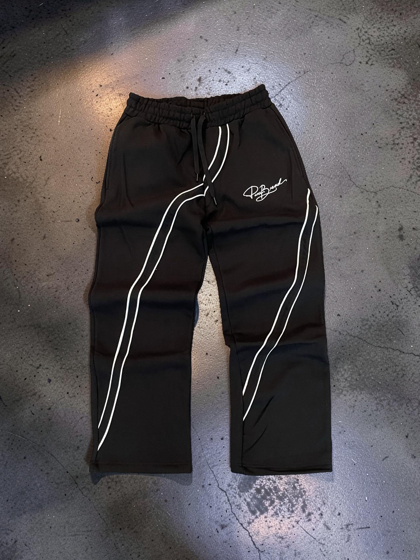 Black/White 2 Stripe Signature Sweats