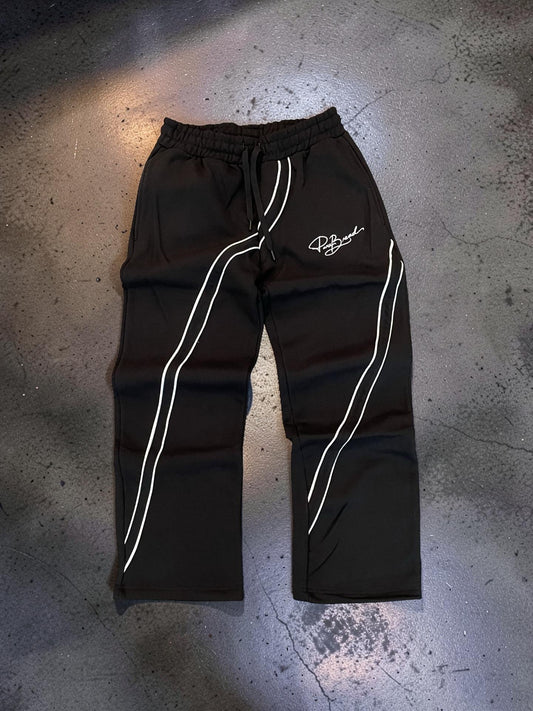 Black/White 2 Stripe Signature Sweats