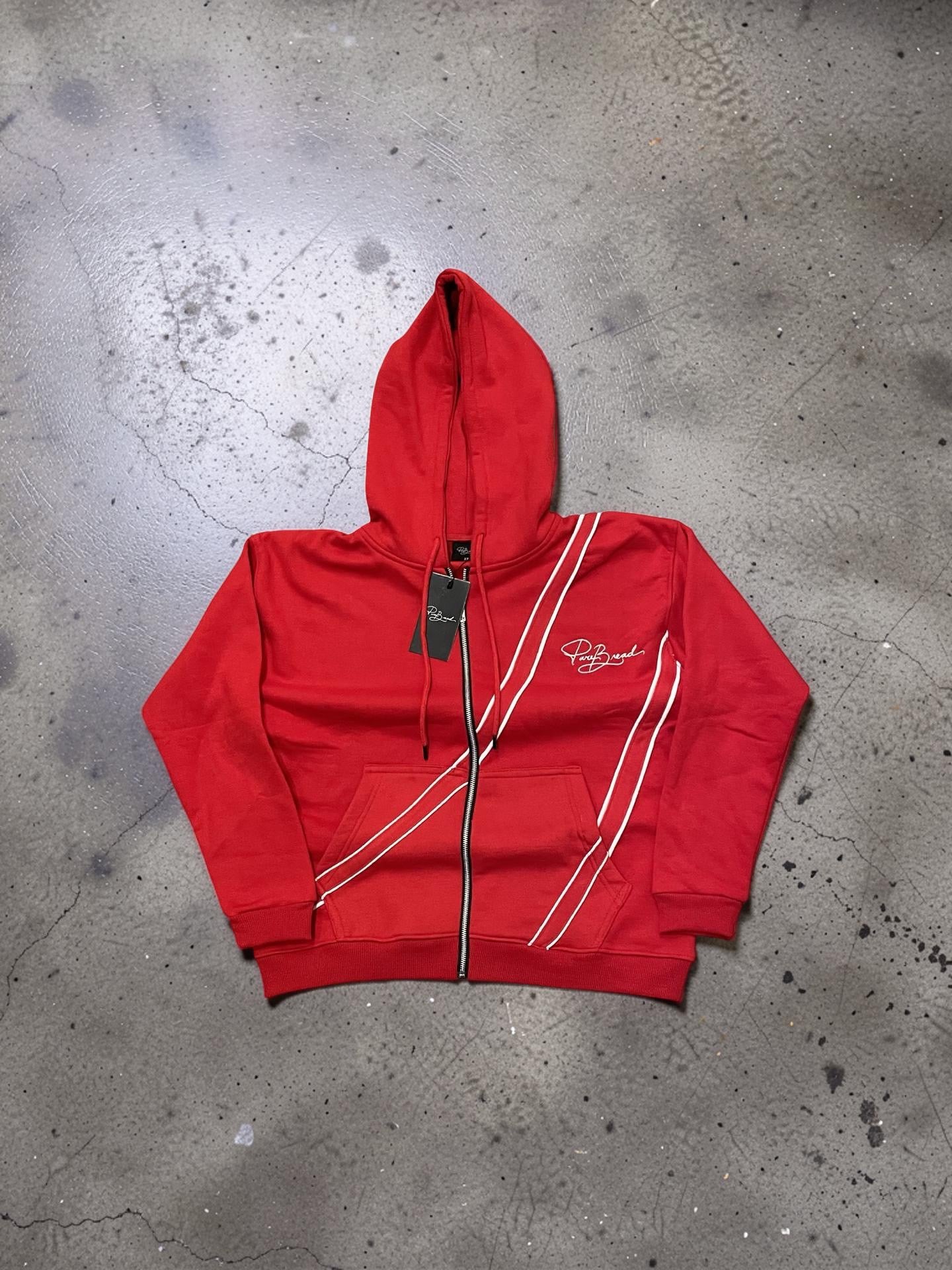 Red/ White 2 Stripe Signature Hoodie