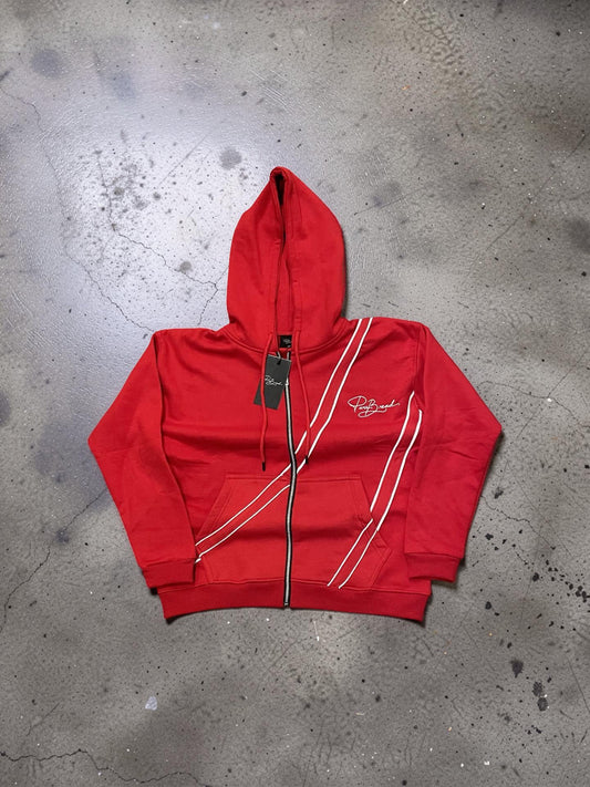 Red/ White 2 Stripe Signature Hoodie