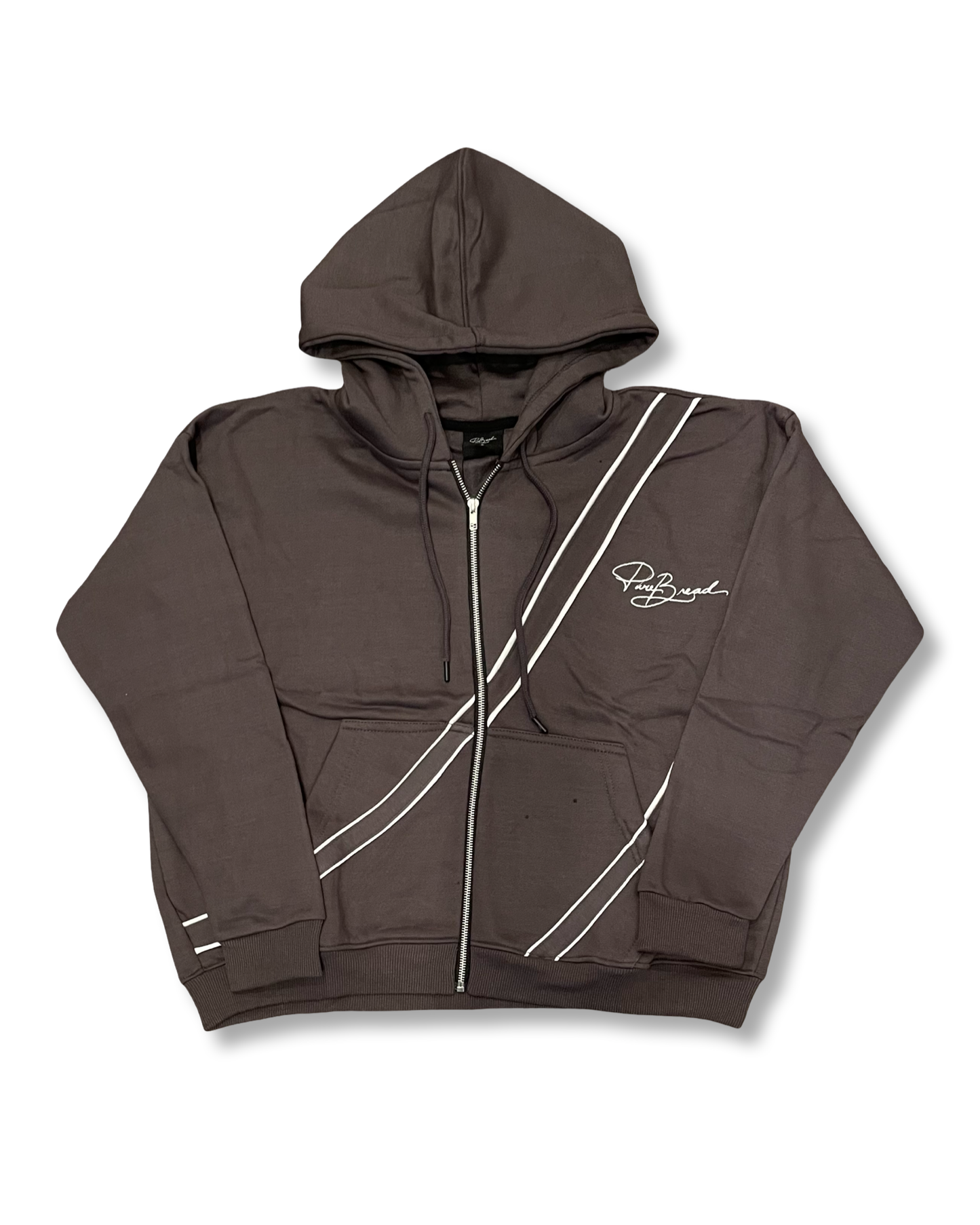 Ash Grey/White 2 Stripe Signature Hoodie