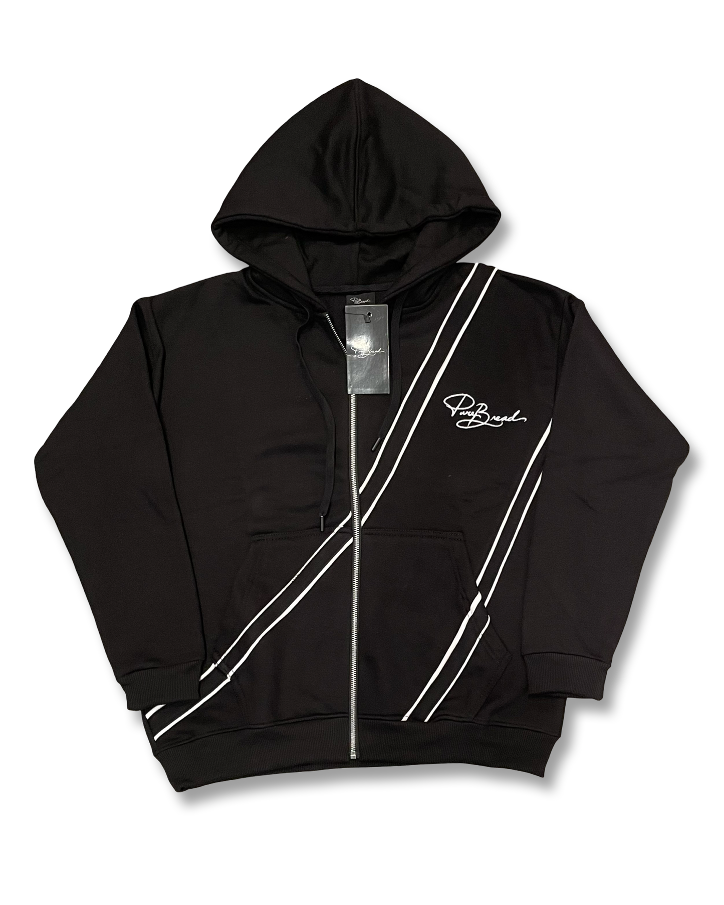 Black/White 2 Stripe Signature Hoodie