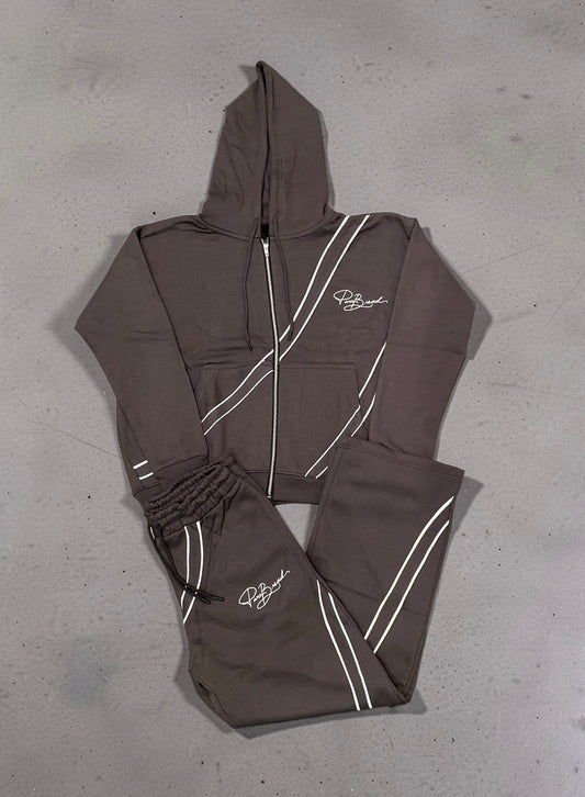 "Pure Bread" Grey/White Signature Sweat Suite
