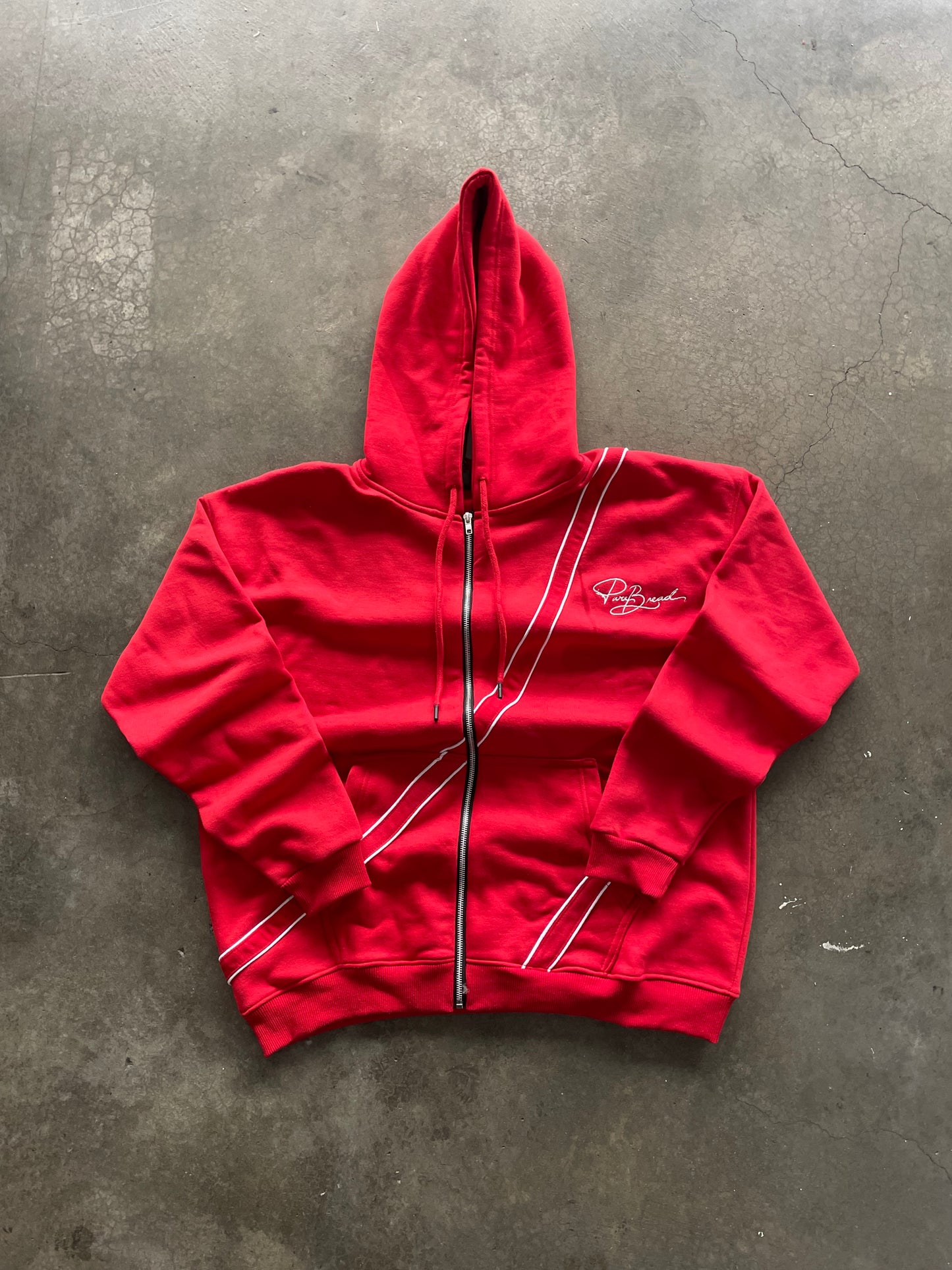 Red/ White 2 Stripe Signature Hoodie