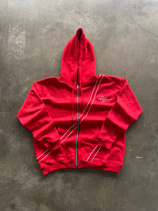Red/ White 2 Stripe Signature Hoodie