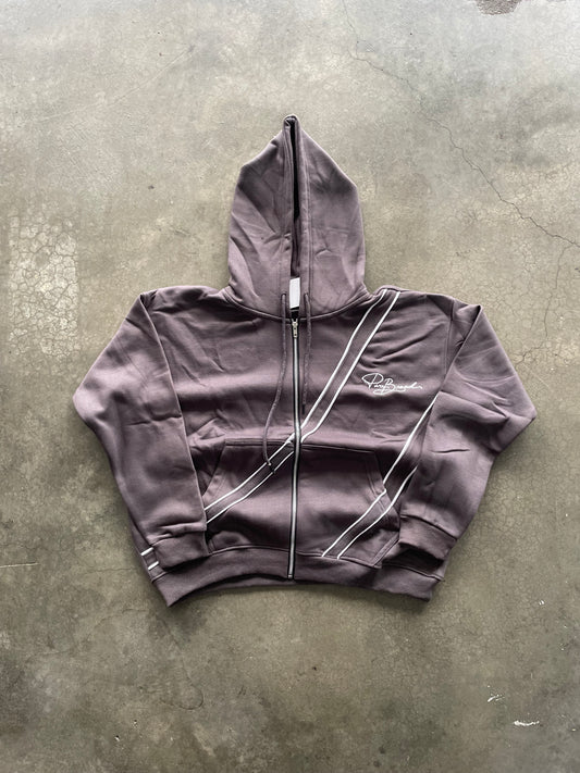 Ash Grey/White 2 Stripe Signature Hoodie